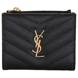 Matelassé Monogram Zip Wallet - Saint Laurent