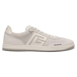 Balmain Sneakers Swan in scamosciato e pelle liscia