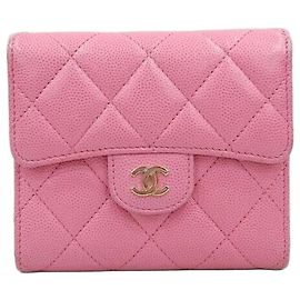 Chanel Pink Caviar Classic Compact Wallet Kollektion