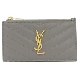 Saint Laurent 607915 BOW01 Porte-monnaie en cuir de veau - Yves Saint Laurent