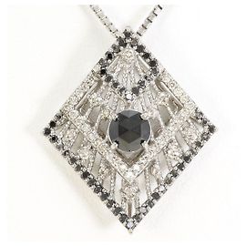 Autre Marque Collana in oro bianco Au750 e diamante nero