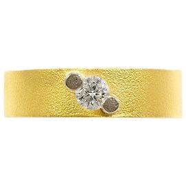 Autre Marque Au750 Gelbgold und Weißgold Diamantring