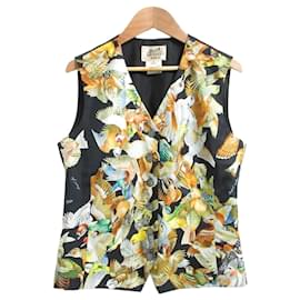 Hermès Seidenweste mit Vogelprint 40