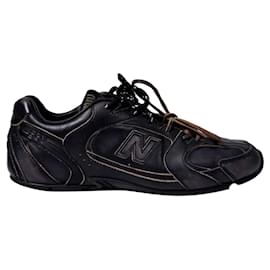 Miu Miu New Balance SL Leather Lace Sneaker Black