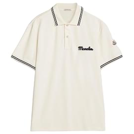 Besticktes Baumwoll-Poloshirt Weiß - Moncler