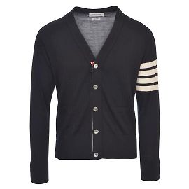 Thom Browne Cardigan classique en laine mérinos fine