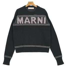 Maxi Logo Intarsia Wollpullover in Schwarz - Marni