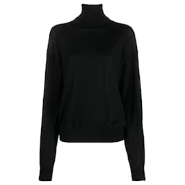 Woll-Rollkragenpullover mit Logo - Saint Laurent