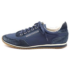 Louis Vuitton Sneakers basse in mix di camoscio blu navy