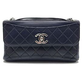 Chanel Borsa a mano con manico superiore e tracolla a catena in pelle di vitello