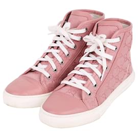 Gucci Sneakers alte in tela rosa