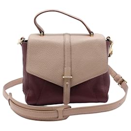 Borsa a mano, a tracolla e a spalla in pelle martellata bicolore con manico superiore dorato - Tory Burch