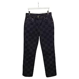 Vaqueros de denim y tejido Damier negro - Louis Vuitton