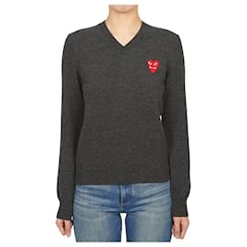 Strickpullover für Damen Double Red Patch AZ - Comme Des Garcons