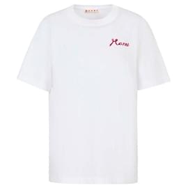 Camiseta de algodón con detalle de logotipo - Marni