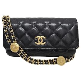 Chanel Borsa a tracolla e crossbody Black Caviar Gold Coin Chain Chip
