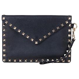 Valentino Clutch a bustina Rockstud nera