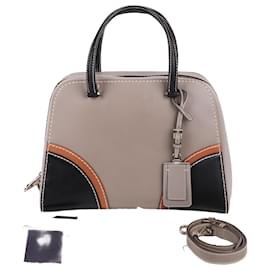 Borsa Tote e Borsa a Spalla Bicolore Grigia - Prada