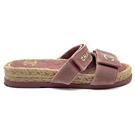 Chanel Espadrille in velluto con chiusura a velcro
