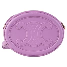 Borsa a tracolla Curve Triope Oval Pulse in pelle liscia viola - Céline
