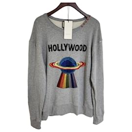 Felpa ricamata Hollywood UFO grigia - Gucci