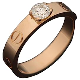 Cartier Pink Gold Carat Diamond Solitaire Love Ring Größe