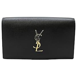 Clutch Black Caviar Gold Monogram - Saint Laurent