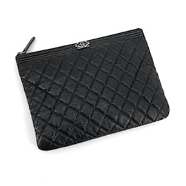 Clutch Caviar Silver Boy New Medium - Chanel