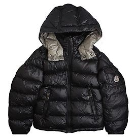 Moncler Chaqueta acolchada de plumón de ganso negro para niños, años