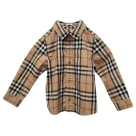Burberry Camicia in cotone elasticizzato con motivo check vintage per neonato