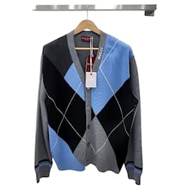 Argyle-Muster Strickjacke aus Wolle und Kaschmir XXL - Gucci