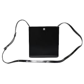 Borsa a tracolla quadrata UNIFORM con logo in pelle di vitello nera lucida - Givenchy