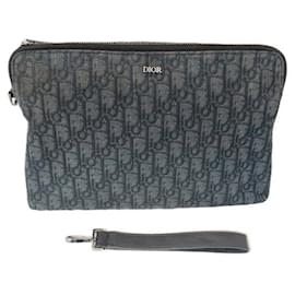 Dior Clutch con tracolla Oblique Jacquard Argento Unisex