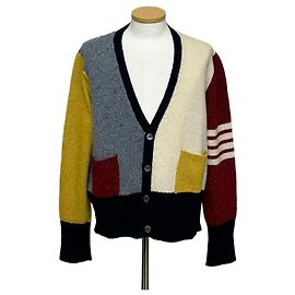 Thom Browne Multicolor Mohair-Tweed-Cardigan