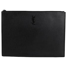 Saint Laurent Grande pochette noire avec logo
