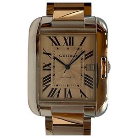 Cartier Relógio Tank Anglais Pink Gold Combi XL
