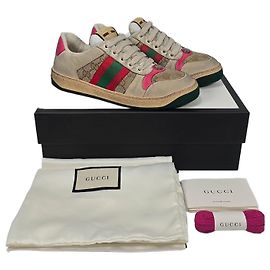 Gucci Sneakers in pelle con dettagli invecchiati