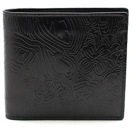 Thom Browne Black Glossy Leather Embossed Icon Bifold Wallet