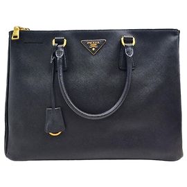 Prada Borsa Tote Saffiano Lux Gold con Doppia Cerniera