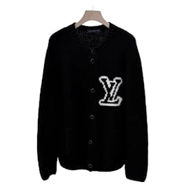 Chunky Intarsia Strickjacke Schwarz Grade/XL - Louis Vuitton