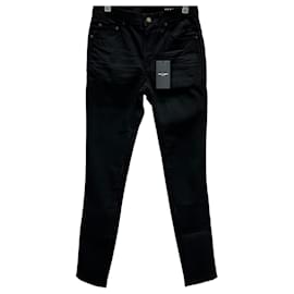 Jeans skinny de denim negro usados - Saint Laurent