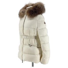Chaqueta corta de plumón para mujer Moncler Boed con piel de zorro