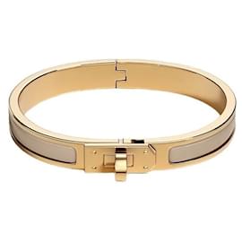 Bracelet Mini Click Kelly Or Marron Glacé - Hermès