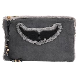 Denim Clutch mit grauem Riemen - Zadig & Voltaire
