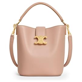Piccola borsa a secchiello Louise in pelle di vitello liscia Soft Peach - Céline