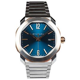 Bulgari Octo Roma Mostrador Azul Combinação