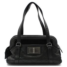 Chanel Schultertasche Black Caviar Velvet Vintage Mademoiselle Lock