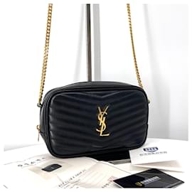 Saint Laurent Borsa a tracolla trapuntata con catena Nero
