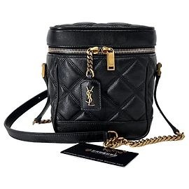 Saint Laurent Borsa a tracolla trapuntata Vanity Crossbody Black