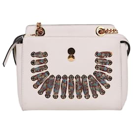 Borsa a tracolla Dot Com in pelle bianca - Fendi